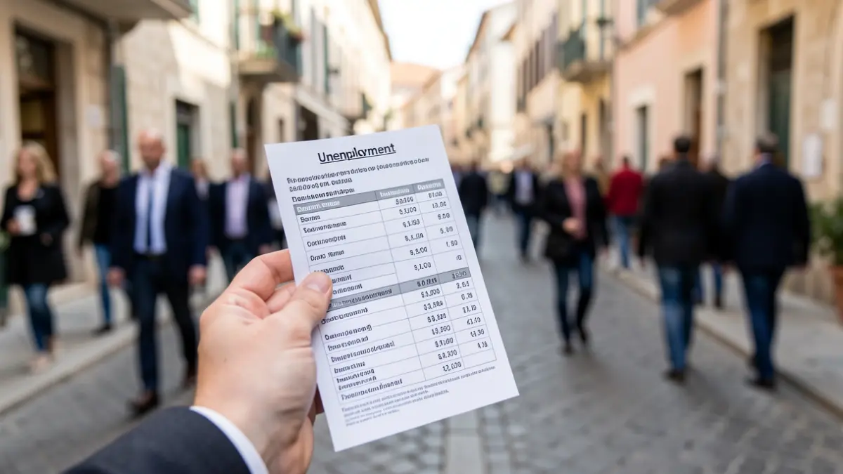 Generic image of an unemployment report with statistical data.