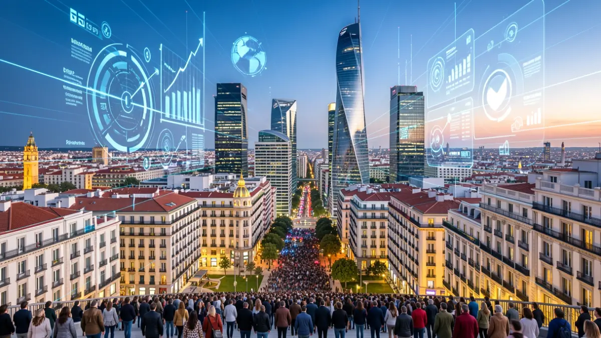 Generic image of a modern and dynamic urban landscape representing innovation and business growth in Madrid.