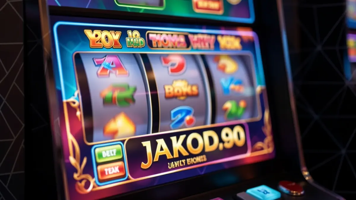 Online slot machine interface with bonus symbols and jackpot.
