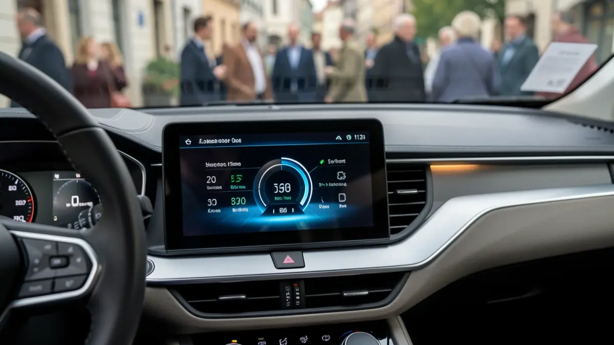 Imagen genérica del salpicadero de un coche híbrido.
