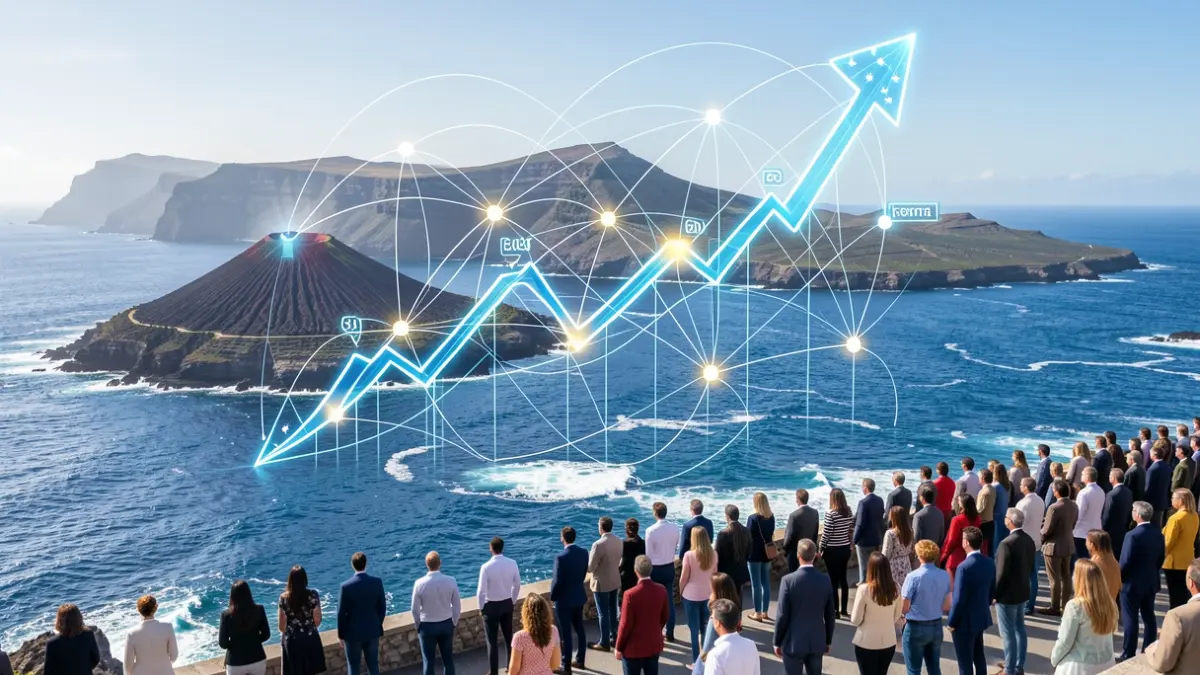 Imagen genérica de crecimiento económico y conexiones empresariales internacionales en Canarias.