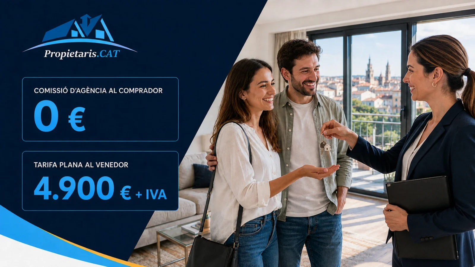 Propietaris.Cat impulsa nuevo modelo inmobiliario: 0 € de comisión al comprador y tarifa plana de solo 4.900 € al Vendedor