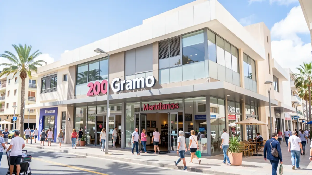 Image of the Meridiano shopping center in Santa Cruz de Tenerife with the new 200 Gramos restaurant.