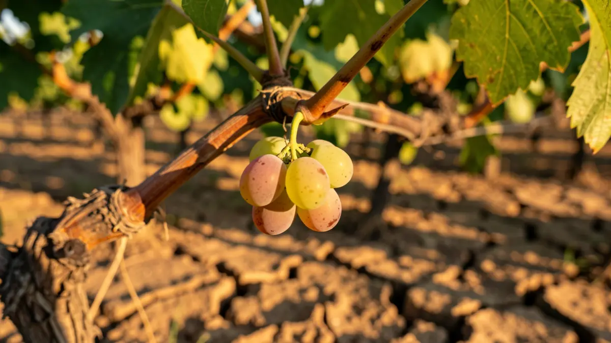 Grape affected by drought in Catalonia.