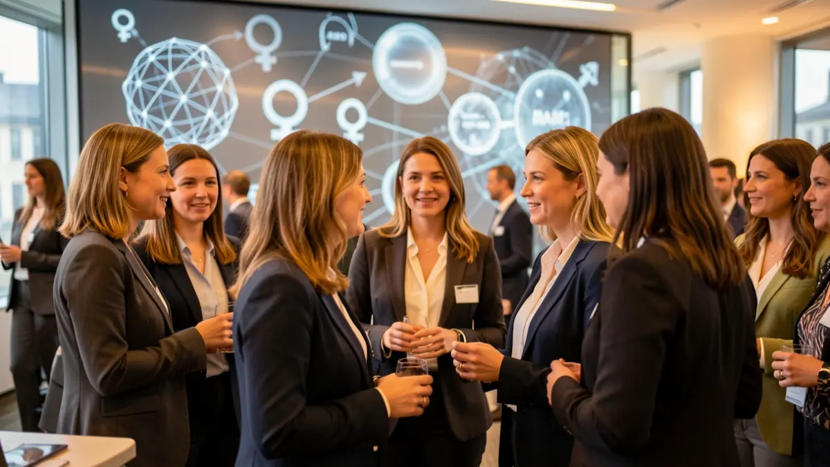 Mujeres emprendedoras participando en una jornada sobre inteligencia artificial y género.