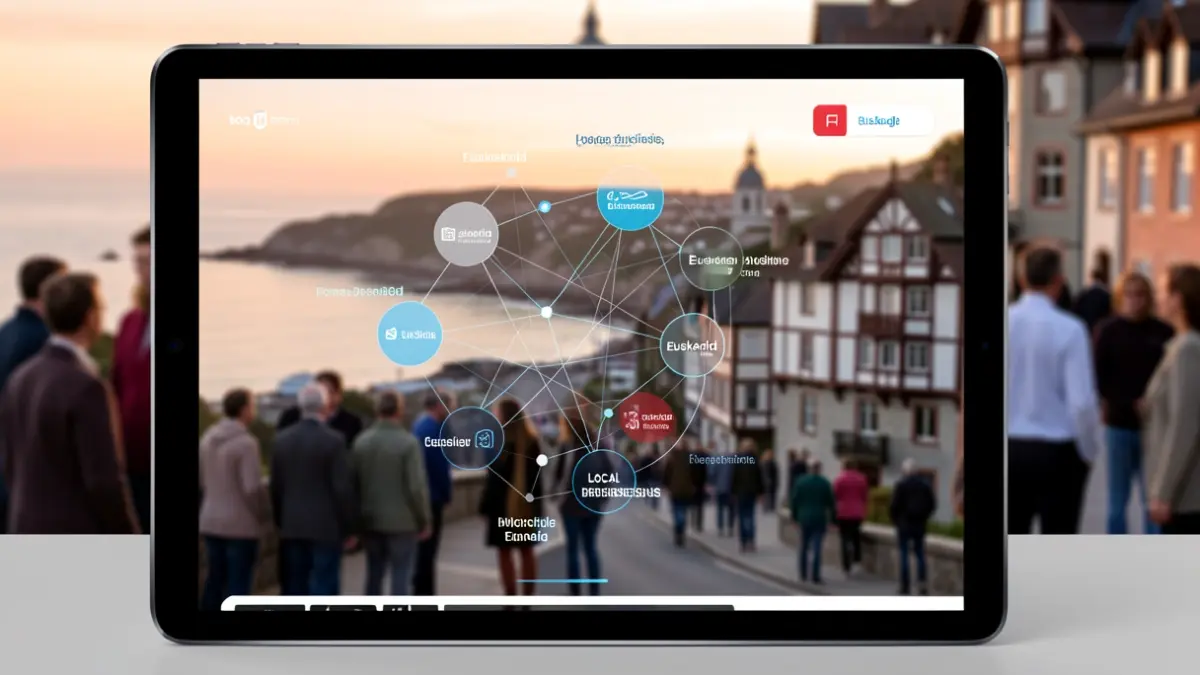 Imagen genérica de la interfaz de una plataforma digital para impulsar el comercio local de Euskadi.