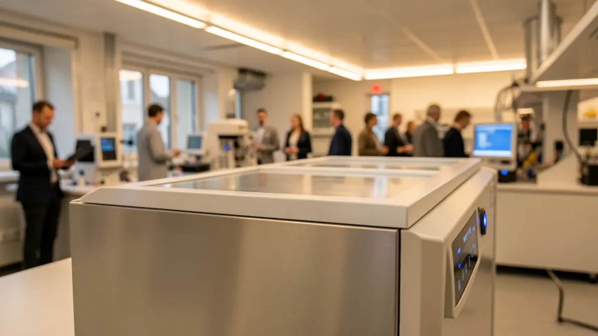 Generic image of a high-tech ultralow temperature freezer in a laboratory.