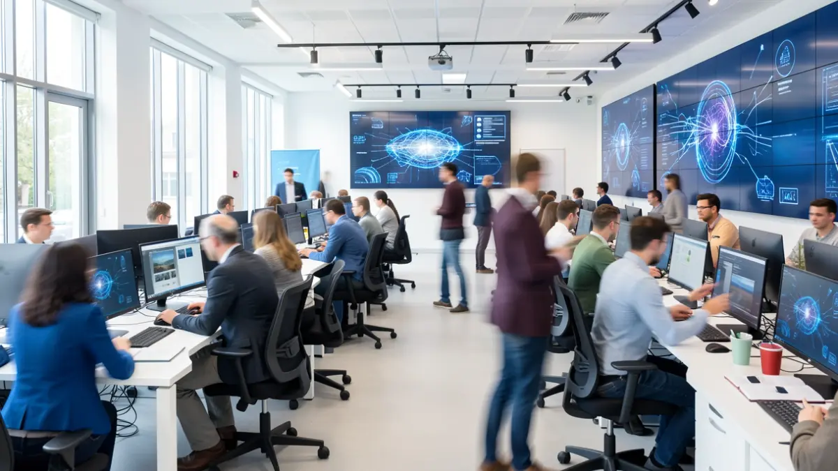 Imagen genérica: un centro digital moderno y luminoso que muestra un entorno de tecnología y aprendizaje.