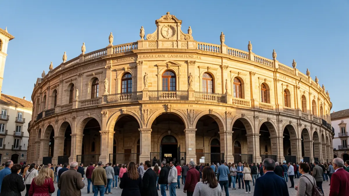 Facade of the Real Maestranza de Caballería de Ronda, a historic building.