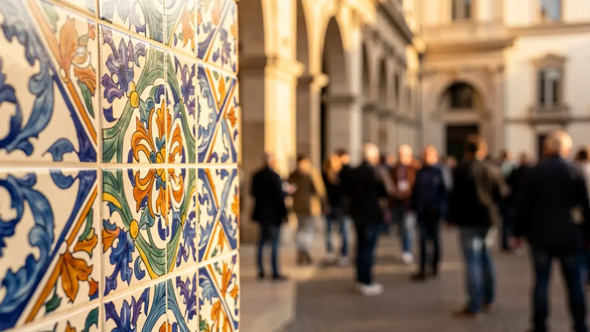 Generic image of ceramic tiles with Mediterranean patterns.