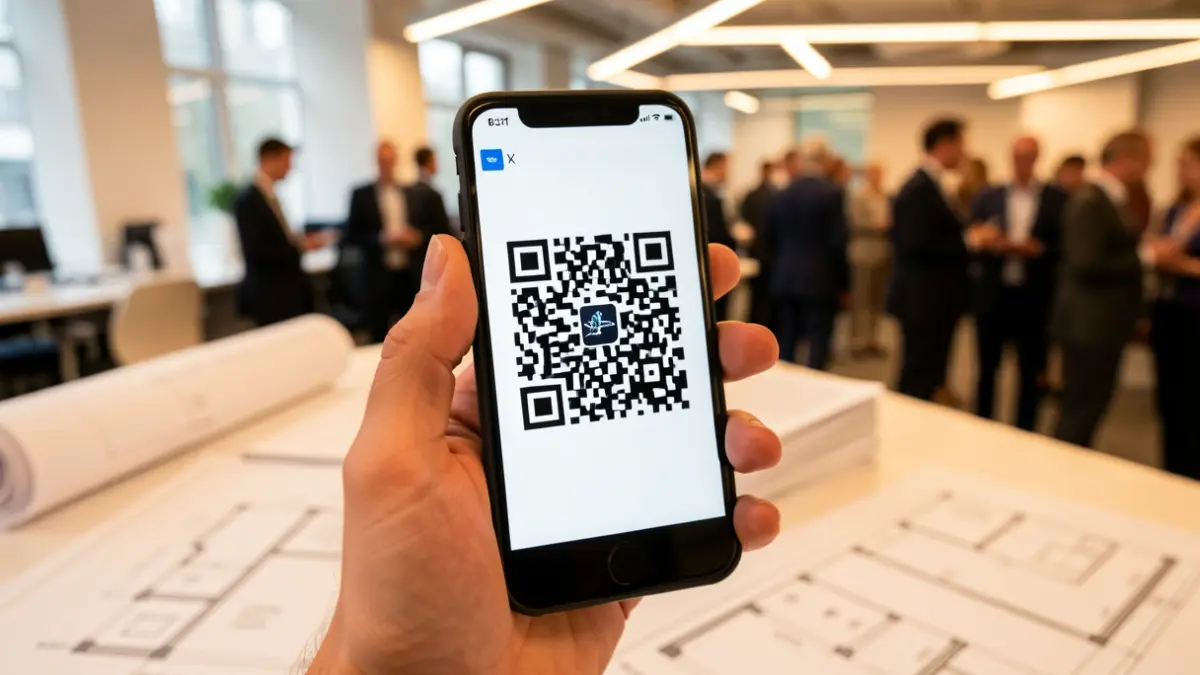 Código QR en un teléfono móvil para acreditar habilitaciones profesionales.