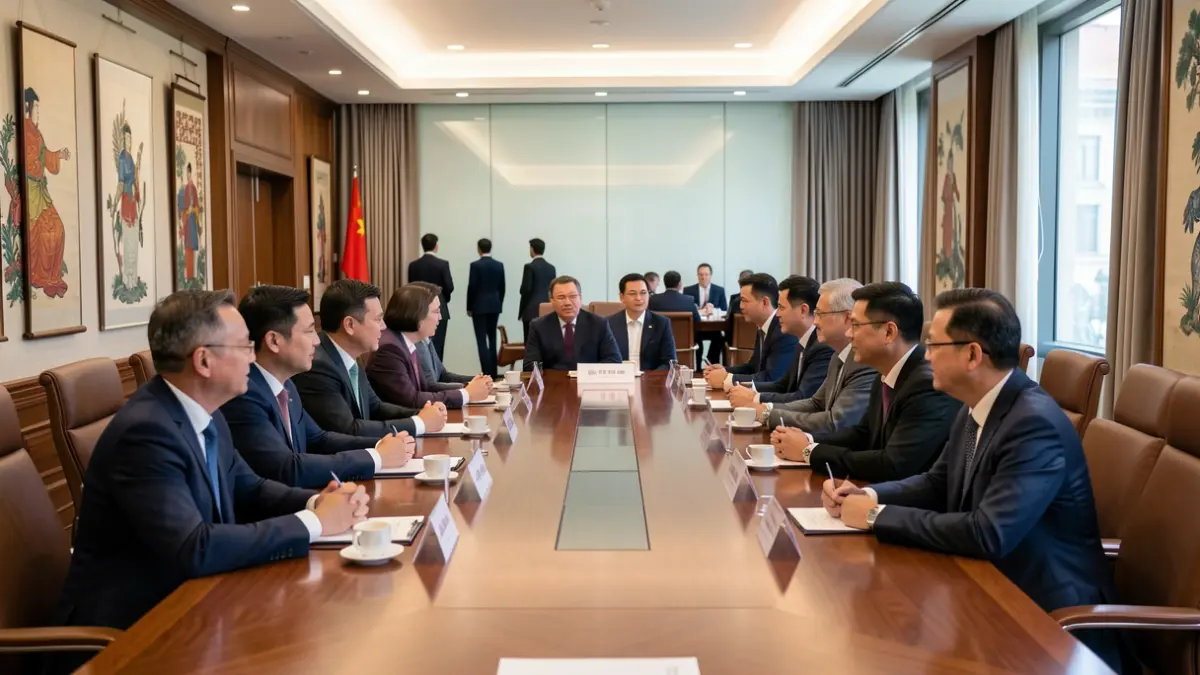 Imagen genérica de una reunión comercial entre delegaciones española y china.
