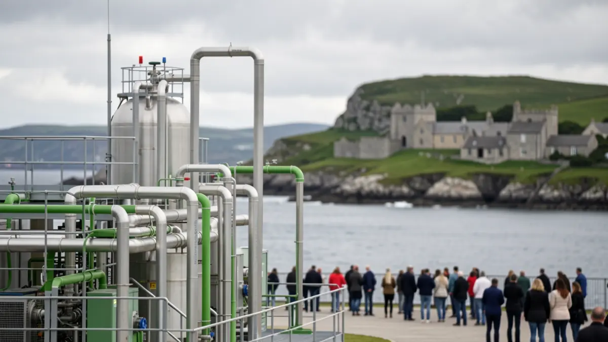 Imagen genérica de instalaciones industriales de hidrógeno verde en Galicia.