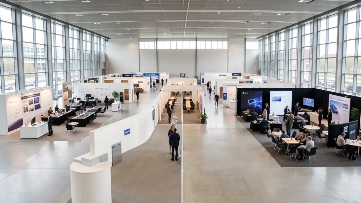 Imagen genérica de un gran recinto ferial con diferentes espacios para exposiciones y eventos.