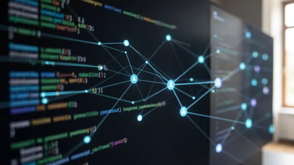 Imagen genérica de flujo de datos digitales y código.
