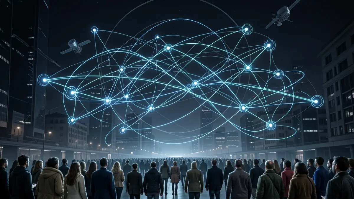 Imagen genérica de redes de comunicación avanzadas con líneas de datos brillantes.