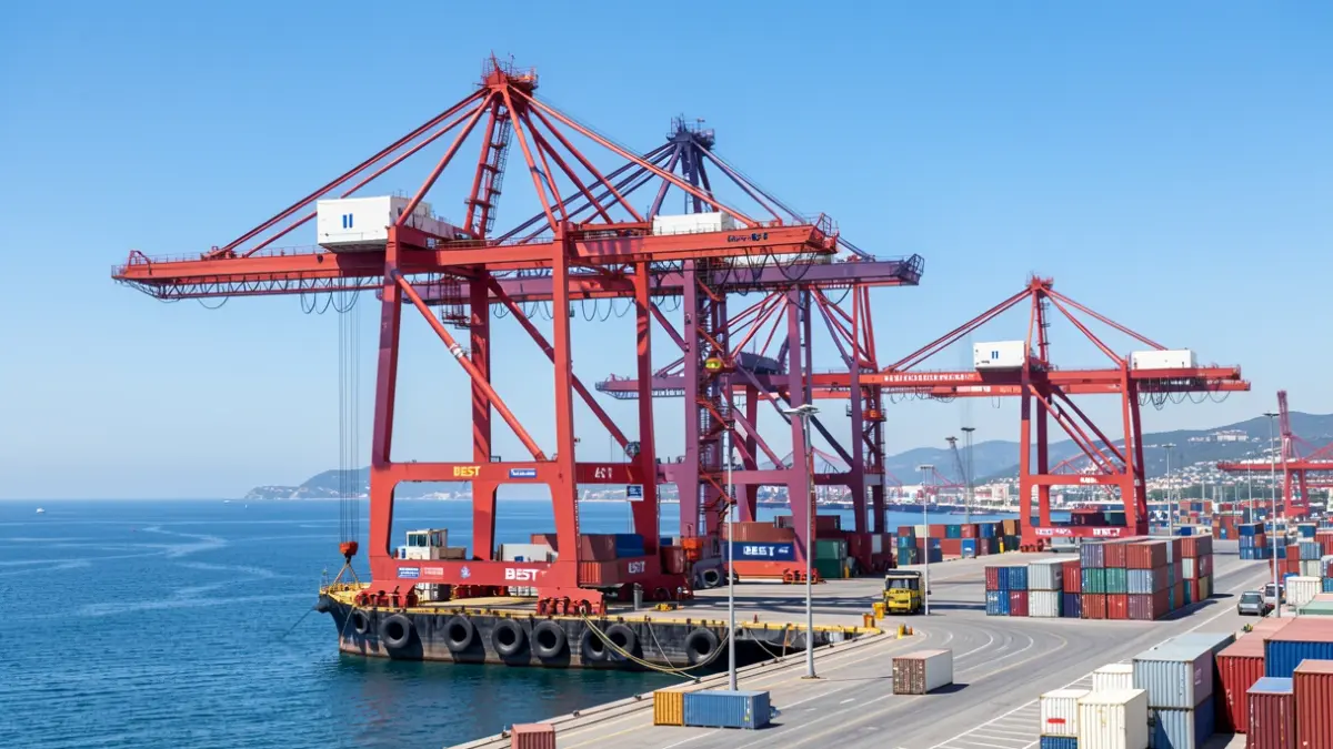 Generic image of port cranes at the Port of Barcelona.