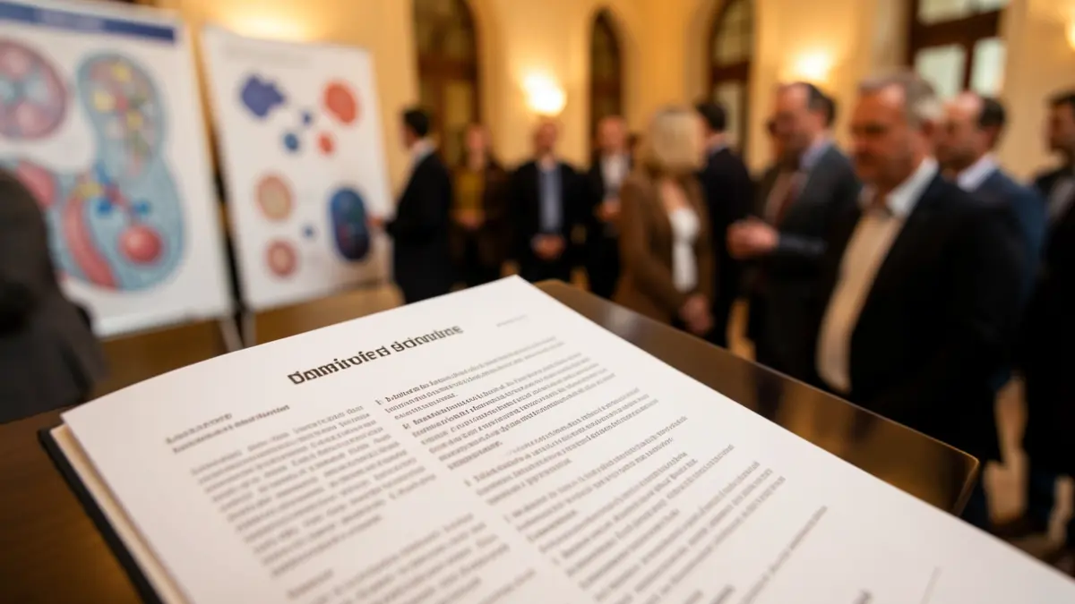 Generic image of a scientific report with blurred biomedical research graphics.