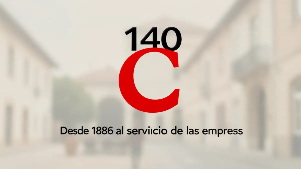Logotipo conmemorativo del 140 aniversario de la Cámara de Comercio de Córdoba.