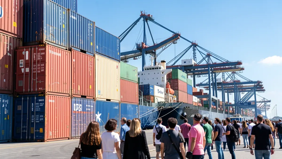 Imagen de contenedores apilados en el Puerto de Málaga.