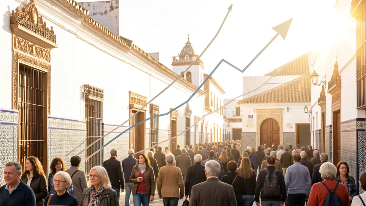 Generic image of economic growth in Andalusia with architectural elements.