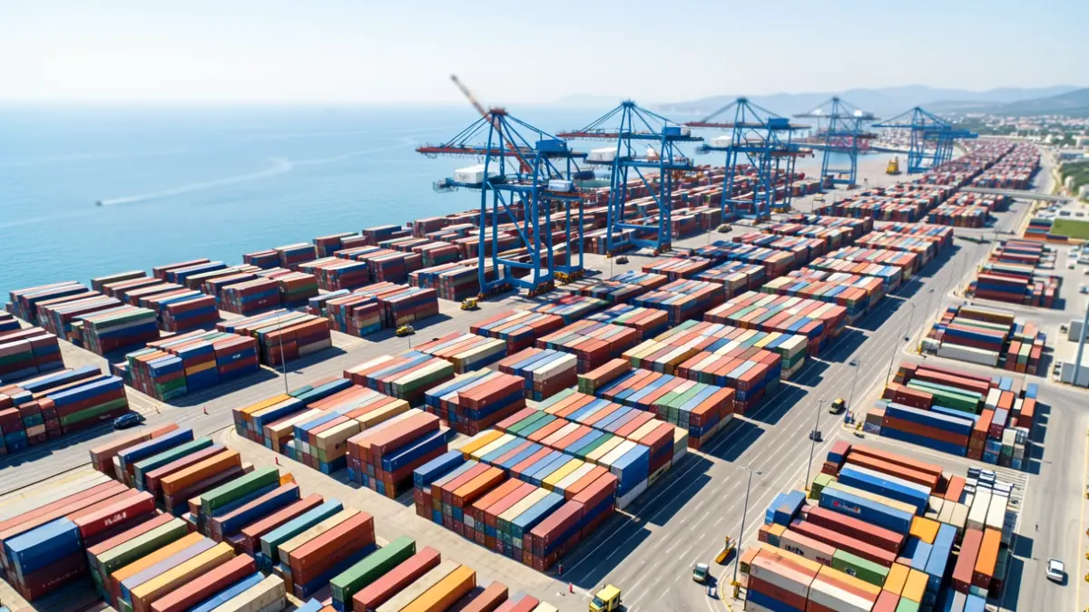 Imagen genérica de una terminal de contenedores en un puerto mediterráneo.