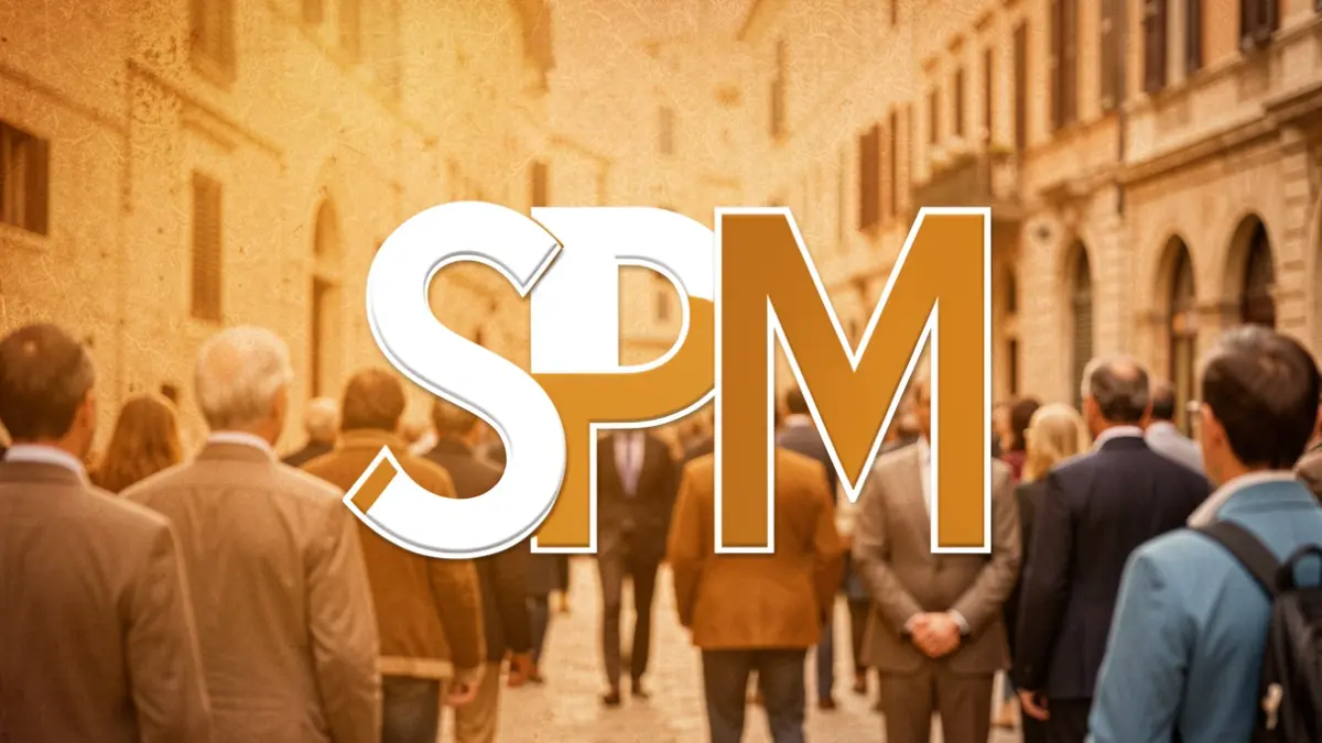 Generic logo of the 'Impulsa SPM' brand on a warm background.