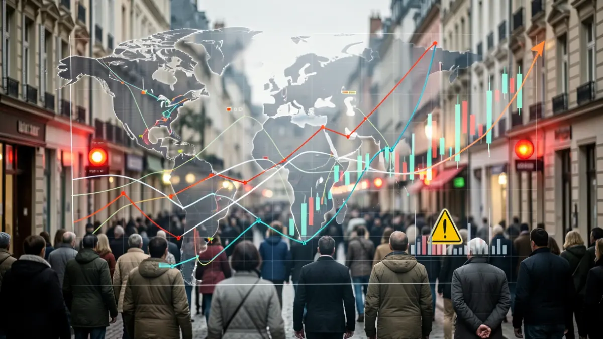 Imagen genérica de una representación abstracta de los mercados globales de materias primas, mostrando cadenas de suministro y gráficos de precios.
