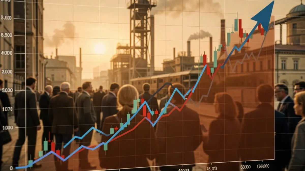 Gráfico abstracto que muestra el aumento de los precios industriales en Canarias.