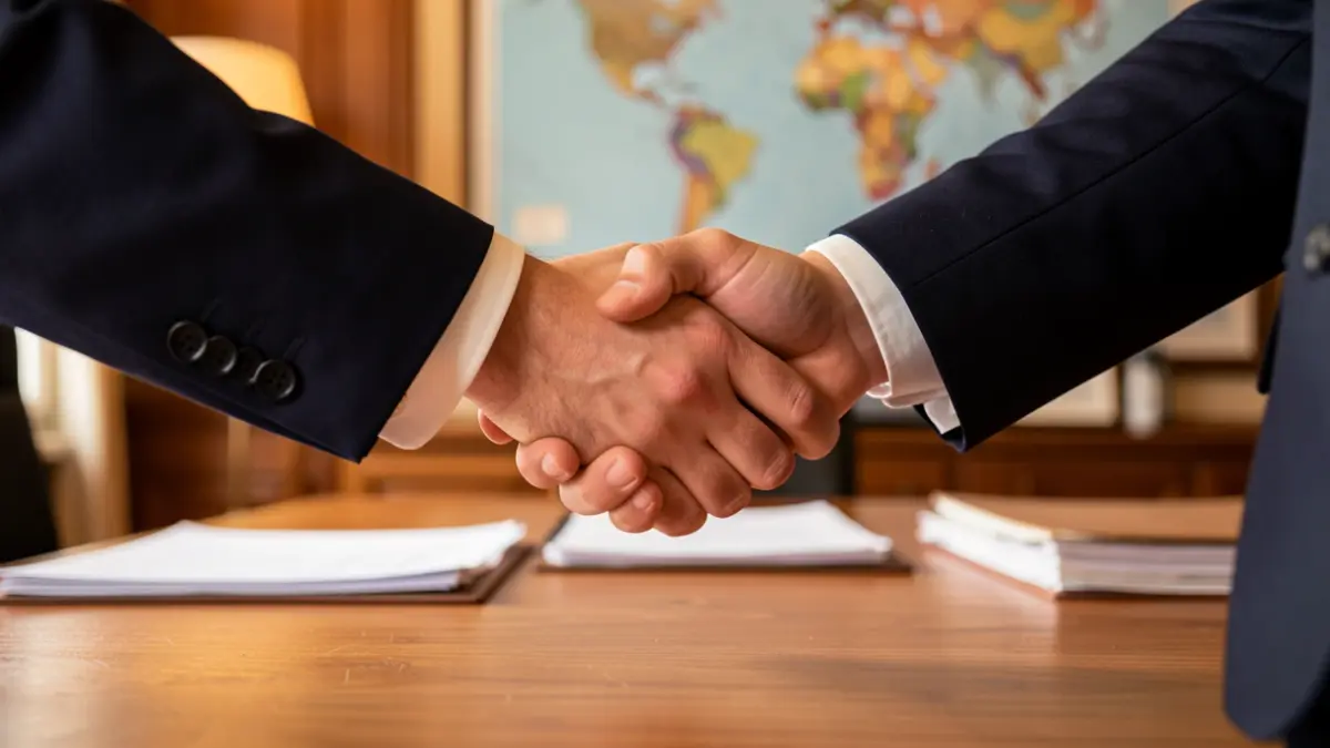 Generic image of a business agreement between entrepreneurs in an office.