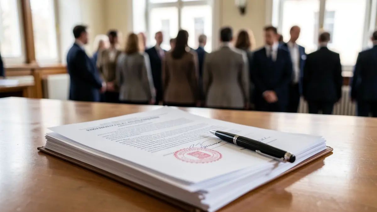 Generic image of official documents and a pen on a desk.