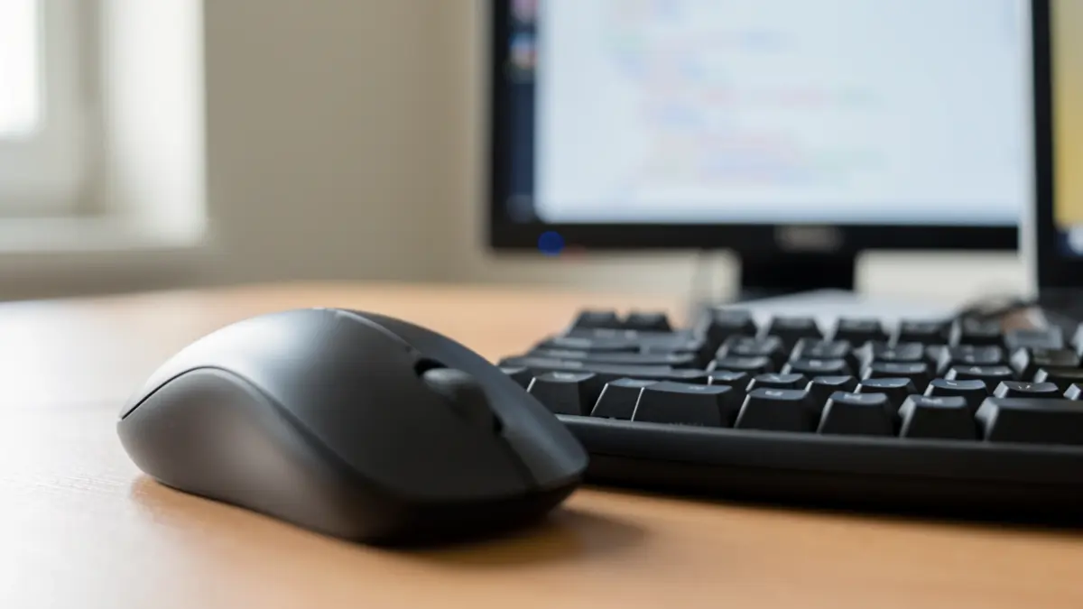 Imaxe xenérica de tecnoloxía, cun rato e teclado de ordenador.