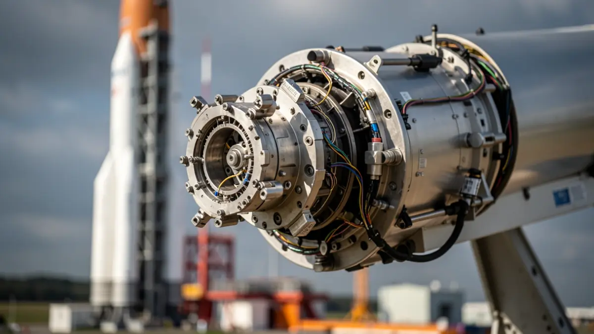 Imaxe dun vehículo de transferencia orbital avanzado, OSSIE, preparado para o seu lanzamento espacial.
