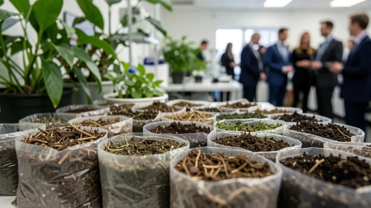 Generic image of different types of indoor plant substrates.