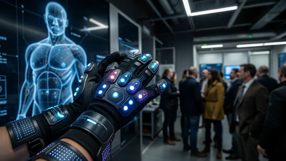 Imagen genérica de interfaces hápticas avanzadas y un modelo humano digital.