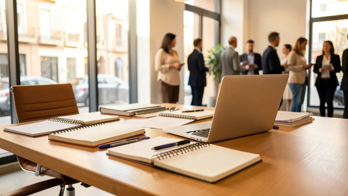Imagen genérica de un taller de coaching con material de trabajo.