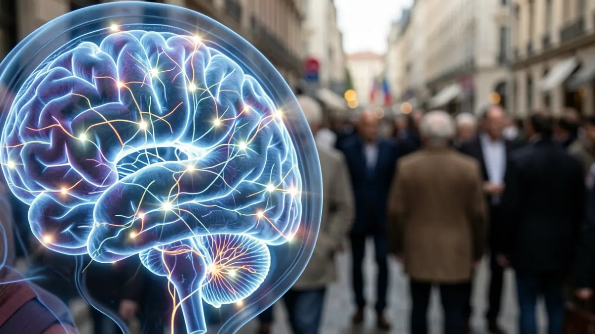 Imagen genérica de la representación de un cerebro con conexiones neuronales brillantes.