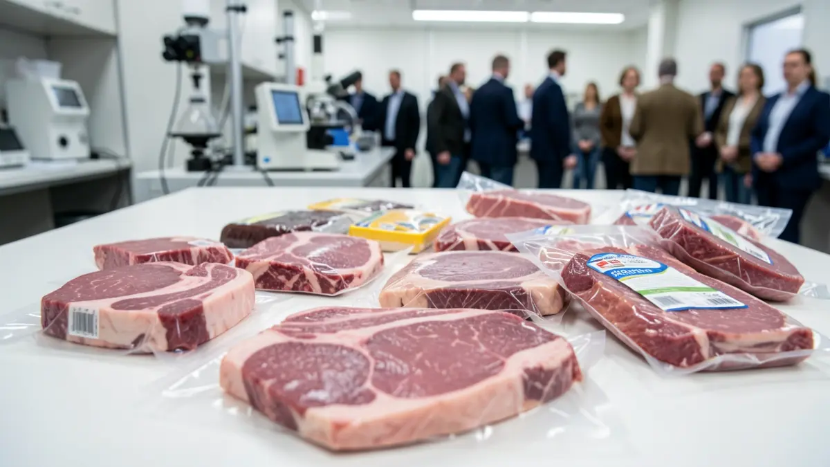 Imagen genérica de productos cárnicos empaquetados con biofilms.