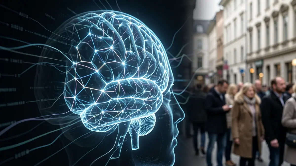 Imaxe xenérica de redes neurais e fluxos de datos abstractos representando a intelixencia artificial.