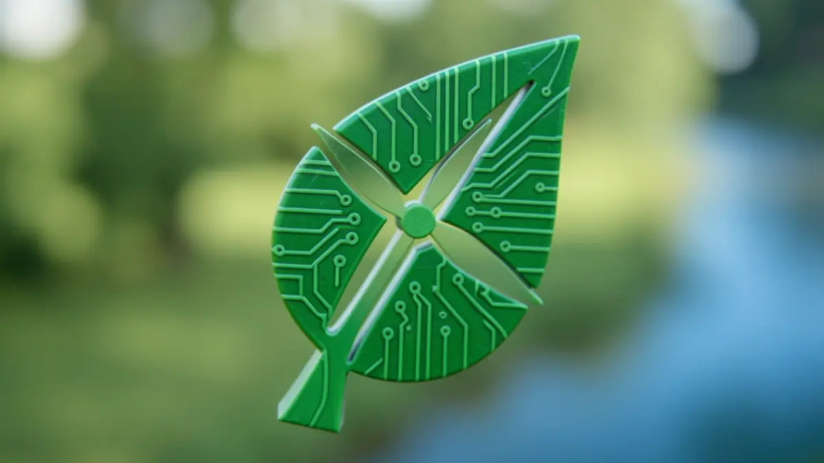 Imagen genérica de símbolos de energía verde y tecnología.