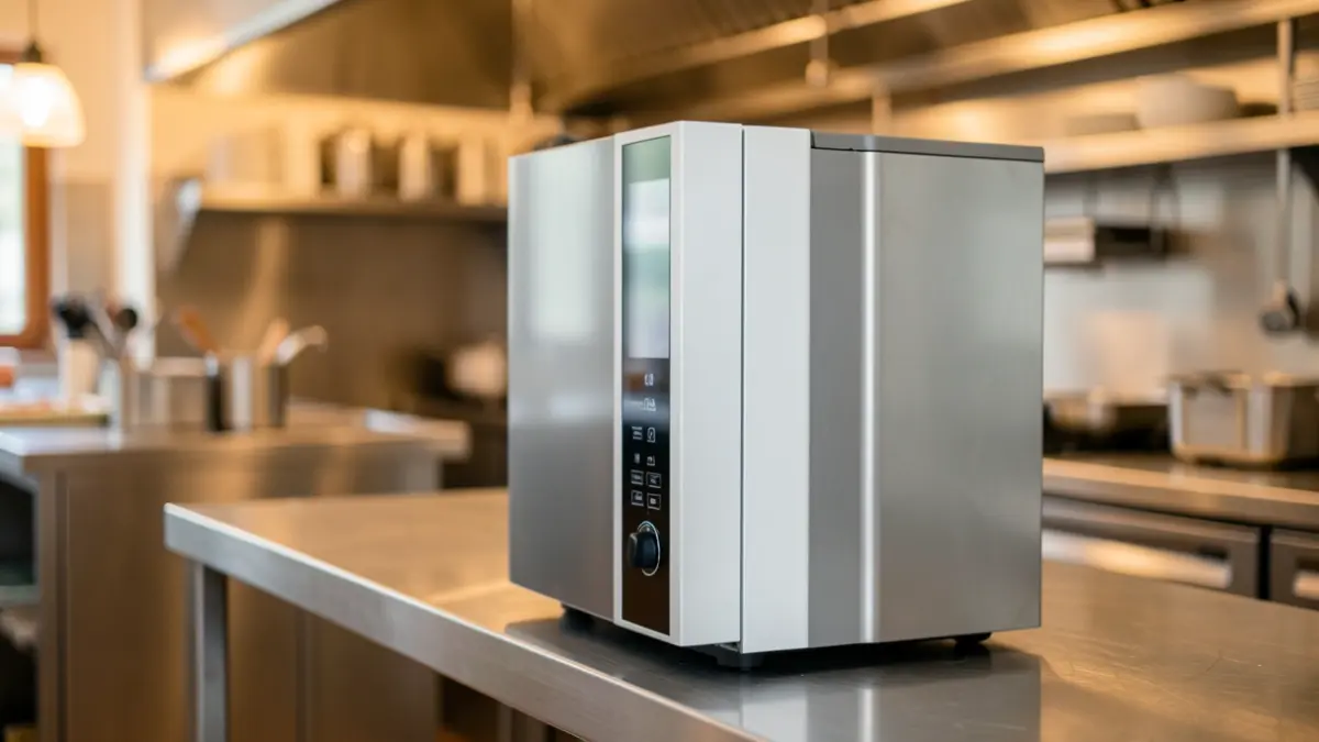 Imagen principal de un electrodoméstico moderno y eficiente en una cocina de restaurante.