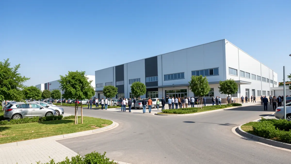 Generic image of a modern industrial park in Andalusia.