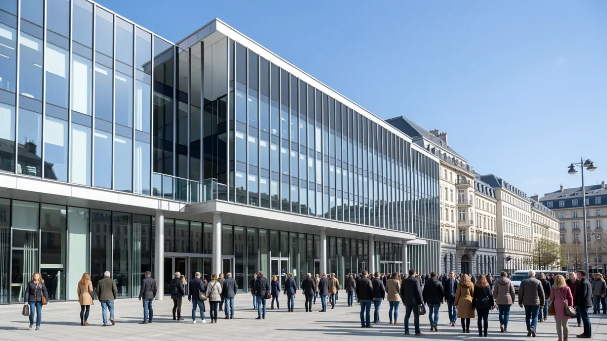 Imagen genérica. Fachada de un edificio moderno y tecnológico, representando progreso e innovación.