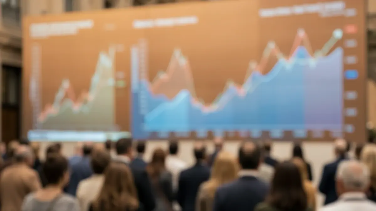Generic image of abstract economic charts in earth tones and ocean blues.