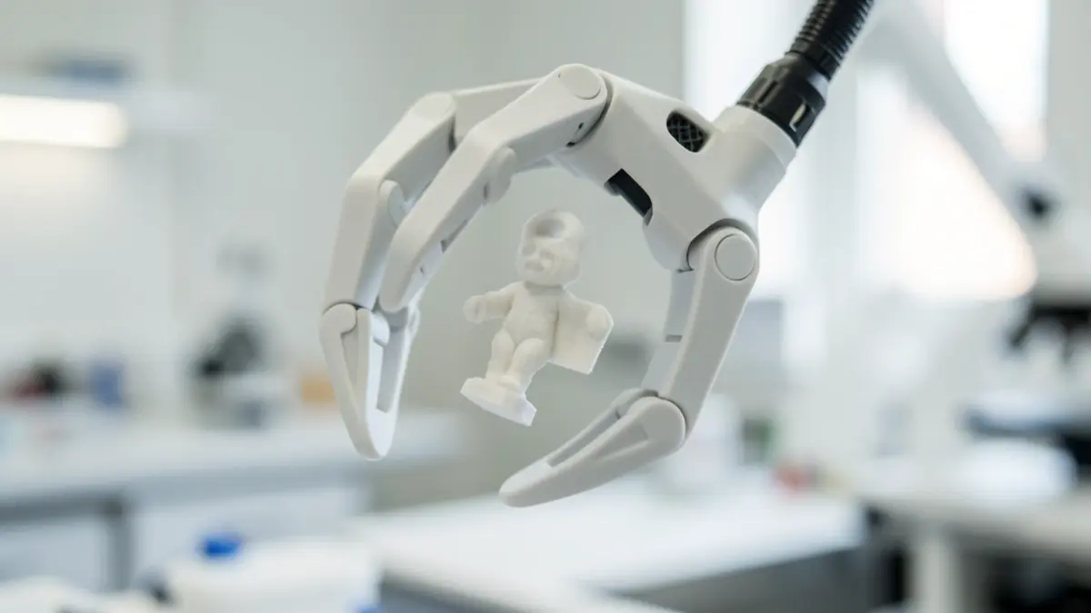 Soft robotic gripper manipulating a three-dimensional object.