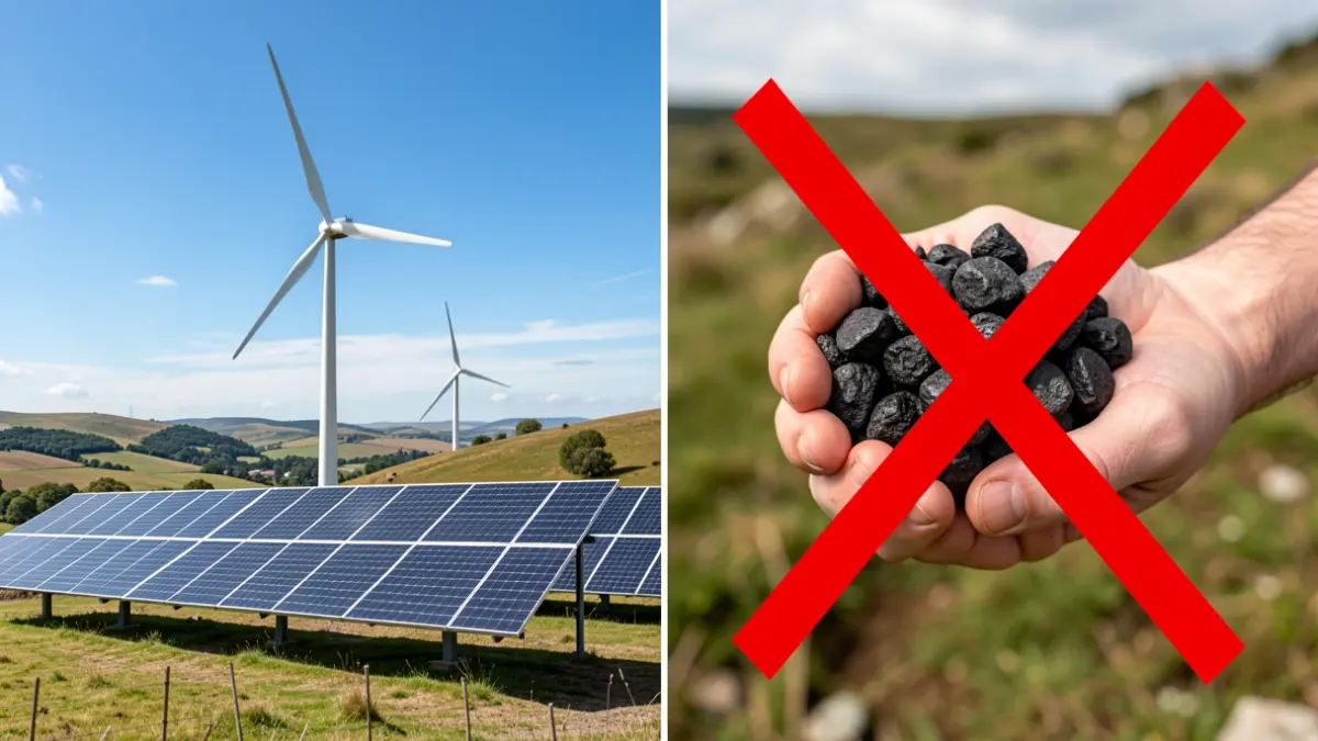 Imagen genérica que representa la transición a energías renovables en un paisaje vasco.