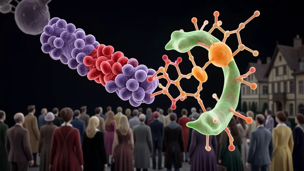 Generic image of the molecular interaction between a bacterial enzyme and an antibody fragment.