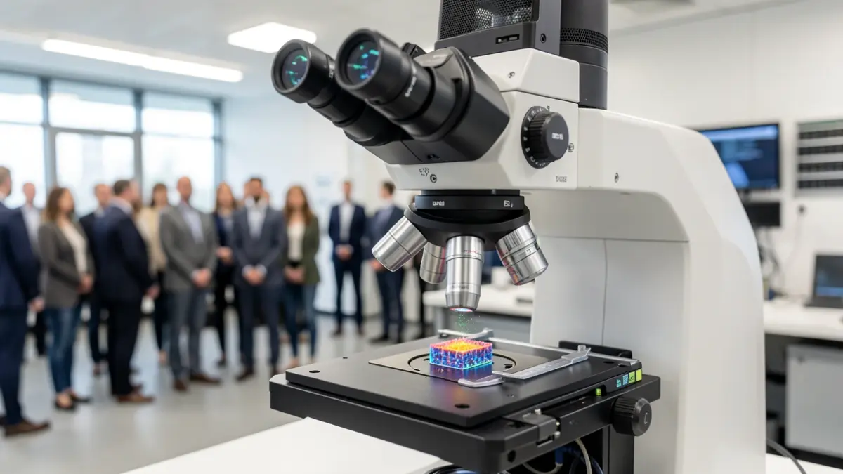 Imagen genérica de un microscopio electrónico de emisión de campo (FE-SEM) de última generación en un laboratorio.