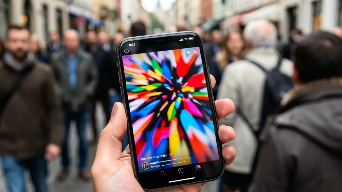 Generic image of a mobile phone displaying a dynamic video.