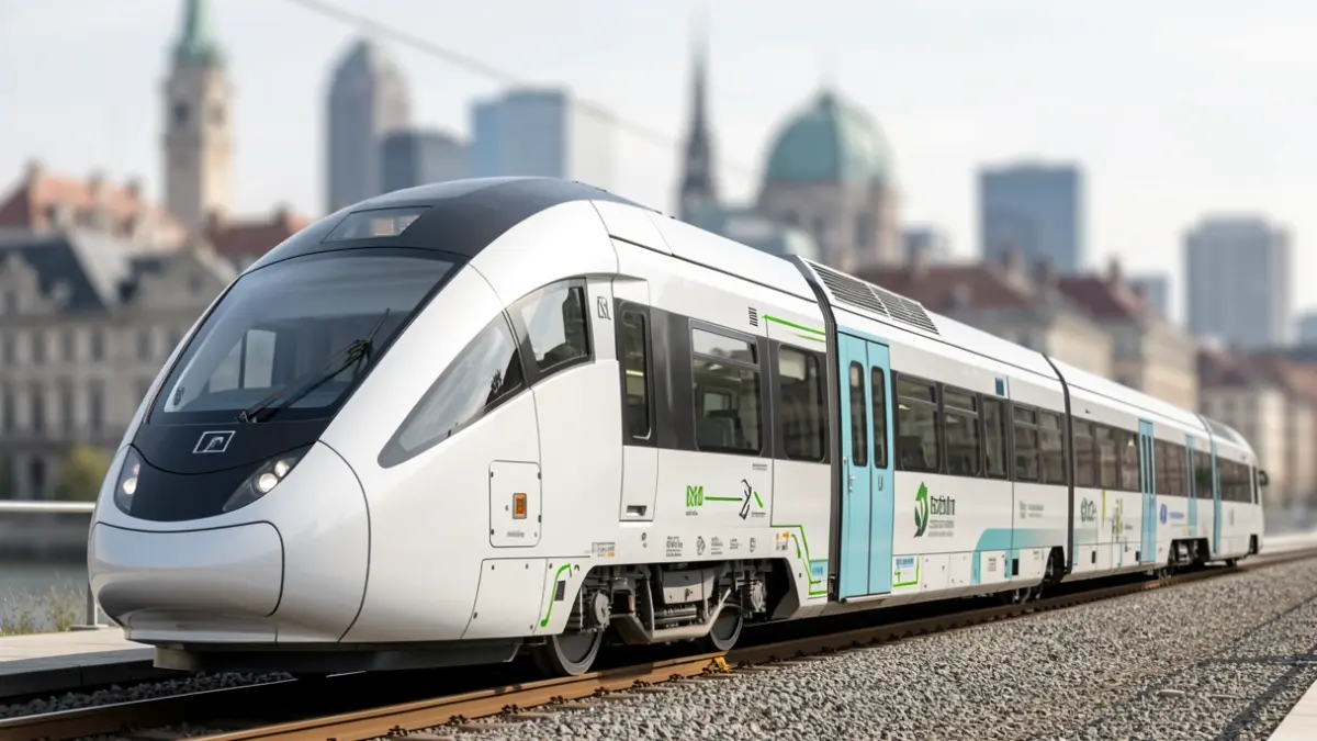 Visión futurista del diseño de un tren para la nueva red ferroviaria europea.